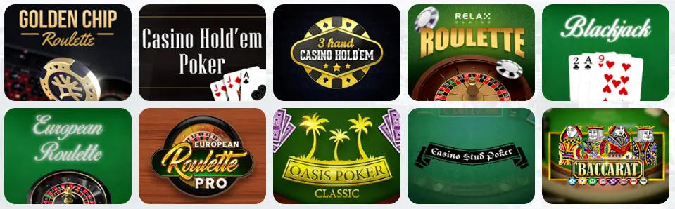 Giochi da tavolo al CHIPSTARS CASINO